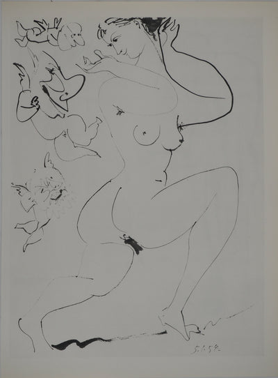 Pablo PICASSO : L'homme bossu et la jeune femme nue, Héliogravure originale (photo de détail 4) - Crédit photo : Galerie Art.Paris