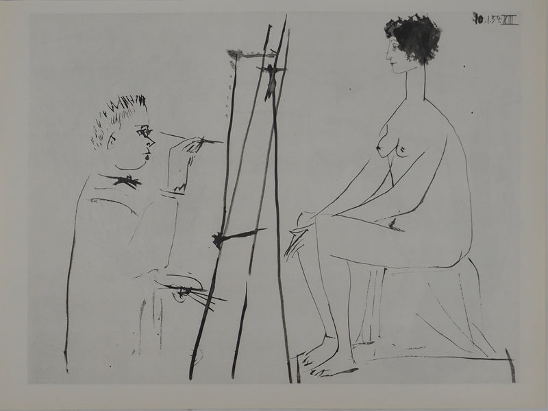 Pablo PICASSO : Modèle au cheveux courts, Héliogravure originale (vue générale) - Crédit photo : Galerie Art.Paris