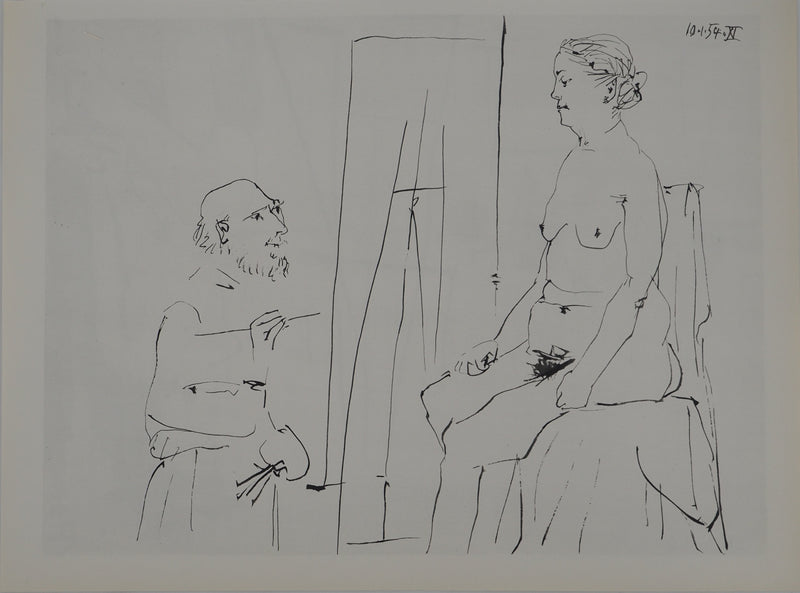 Pablo PICASSO : Le peintre et son modèle vieillissants, Héliogravure originale (vue générale) - Crédit photo : Galerie Art.Paris