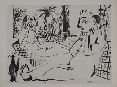 Pablo PICASSO : Personnages masqués au bord de la mer, Héliogravure originale (vue générale) - Crédit photo : Galerie Art.Paris