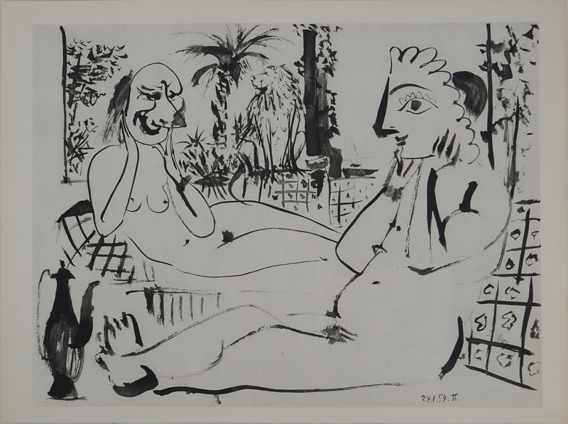 Pablo PICASSO : Couple masqué et le singe, Héliogravure originale (photo de détail 4) - Crédit photo : Galerie Art.Paris