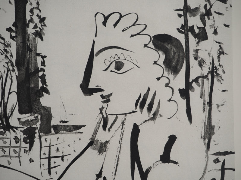 Pablo PICASSO : Personnages masqués au bord de la mer, Héliogravure originale (photo de détail 2) - Crédit photo : Galerie Art.Paris