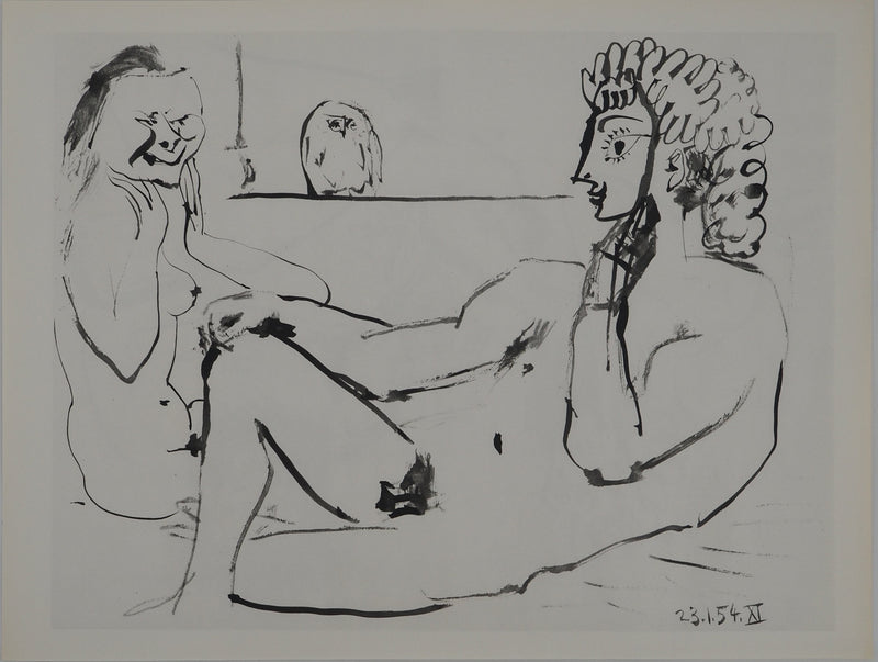 Pablo PICASSO : Le séducteur et son amante, Héliogravure originale (vue générale) - Crédit photo : Galerie Art.Paris