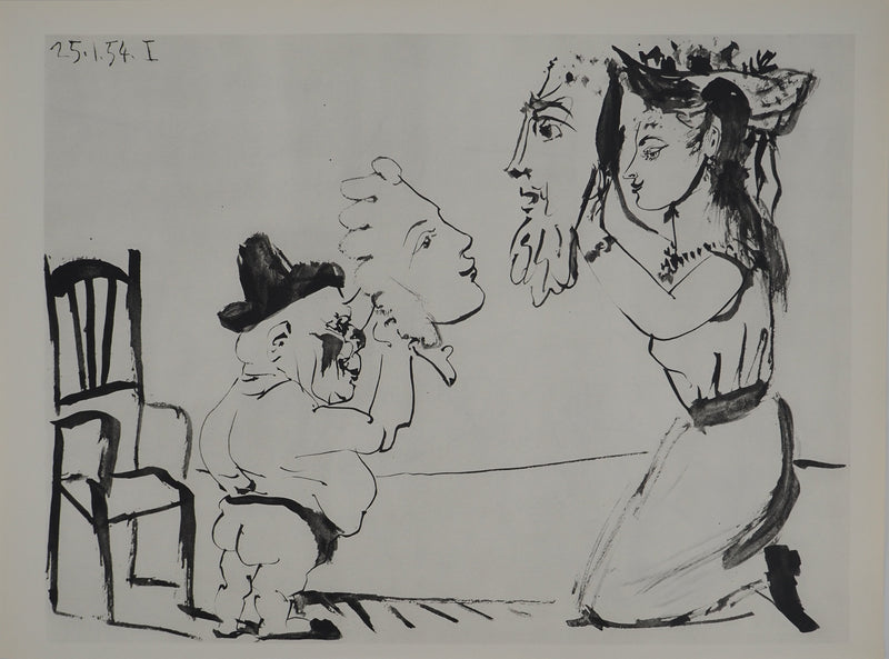 Pablo PICASSO : Scène de cirque avec le petit homme, Héliogravure originale (vue générale) - Crédit photo : Galerie Art.Paris