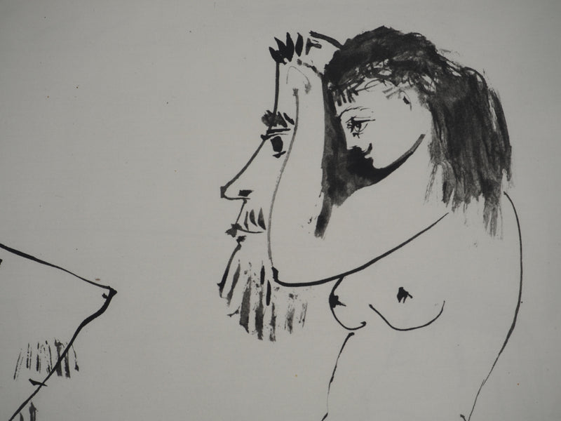 Pablo PICASSO : Les deux femmes nues masquées, Héliogravure originale (photo de détail 3) - Crédit photo : Galerie Art.Paris