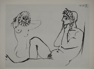 Pablo PICASSO : Les amants masqué, Héliogravure originale (photo de détail 4) - Crédit photo : Galerie Art.Paris