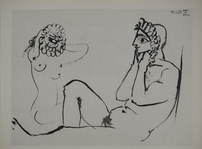 Pablo PICASSO : Les amants masqué, Héliogravure originale (photo de détail 4) - Crédit photo : Galerie Art.Paris