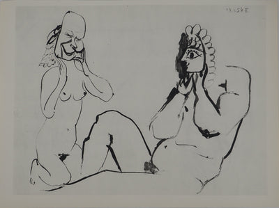 Pablo PICASSO : Les amants masqué, Héliogravure originale (vue générale) - Crédit photo : Galerie Art.Paris