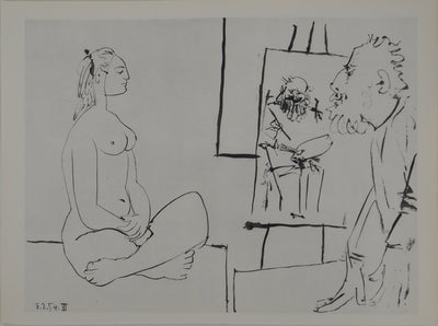 Pablo PICASSO : Autoportrait du peintre, Héliogravure originale (vue générale) - Crédit photo : Galerie Art.Paris