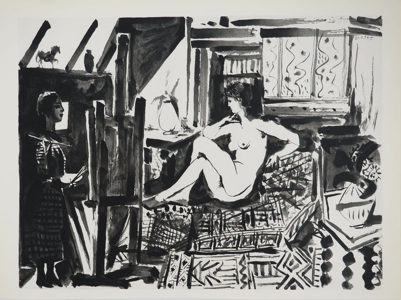 Pablo PICASSO : Nu sur le divan, Héliogravure originale (vue générale) - Crédit photo : Galerie Art.Paris