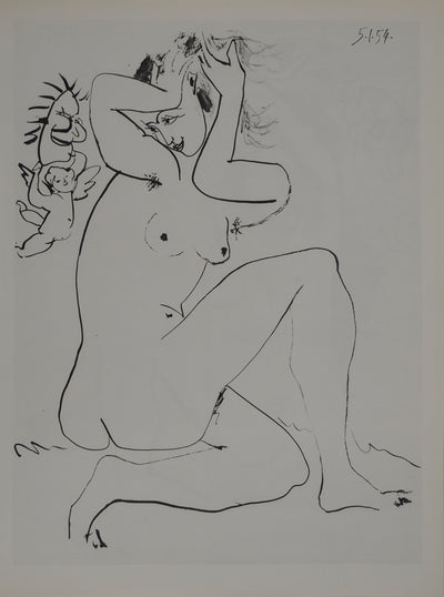 Pablo PICASSO : L'amour de la jeune femme nue, Héliogravure originale (photo de détail 4) - Crédit photo : Galerie Art.Paris