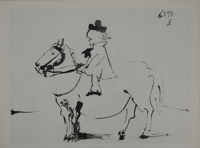 Pablo PICASSO : Le petit cavalier au chapeau, Héliogravure originale (vue générale) - Crédit photo : Galerie Art.Paris