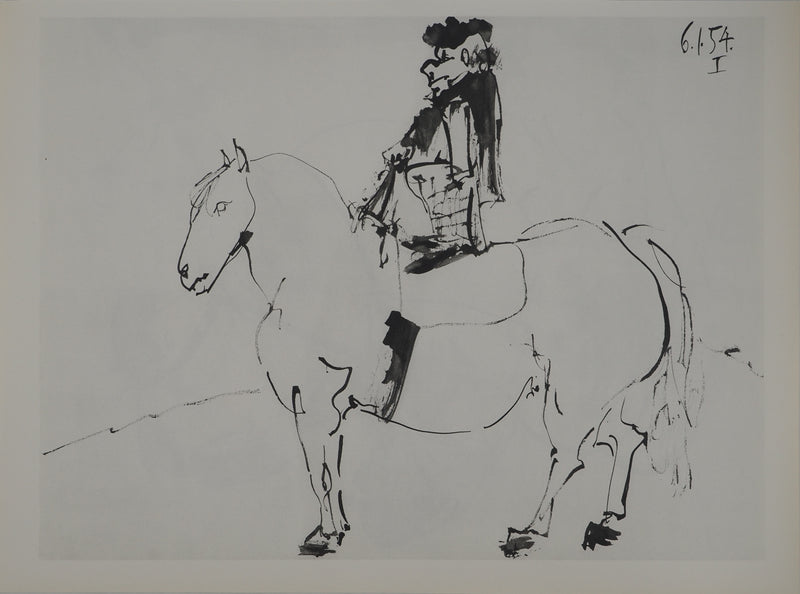 Pablo PICASSO : Le cavalier et son cheval, Héliogravure originale (vue générale) - Crédit photo : Galerie Art.Paris