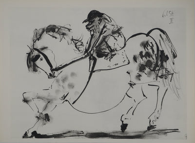 Pablo PICASSO : Comédie Humaine, Le cavalier et son cheval, Héliogravure