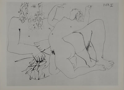 Pablo PICASSO : Dionysos et la nymphe, Héliogravure originale (photo de détail 4) - Crédit photo : Galerie Art.Paris