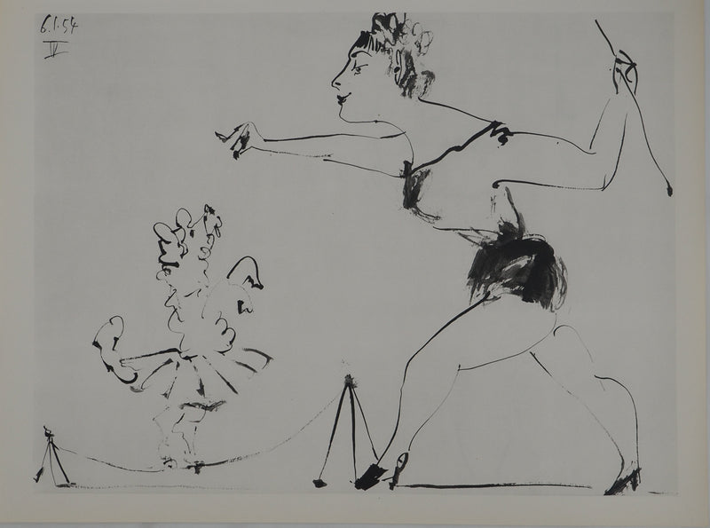 Pablo PICASSO : Le numéro de cirque au petit chien, Héliogravure originale (vue générale) - Crédit photo : Galerie Art.Paris