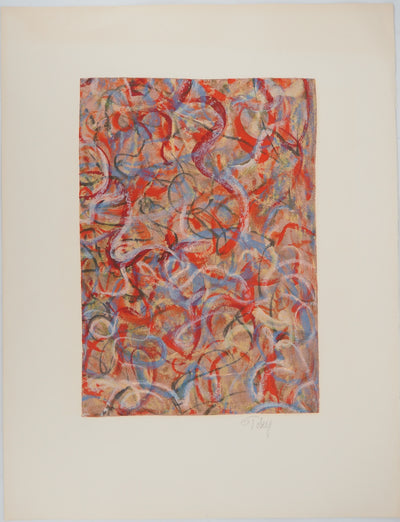 Mark TOBEY : Rêve incandescent, Lithographie originale (vue générale) - Crédit photo : Galerie Art.Paris