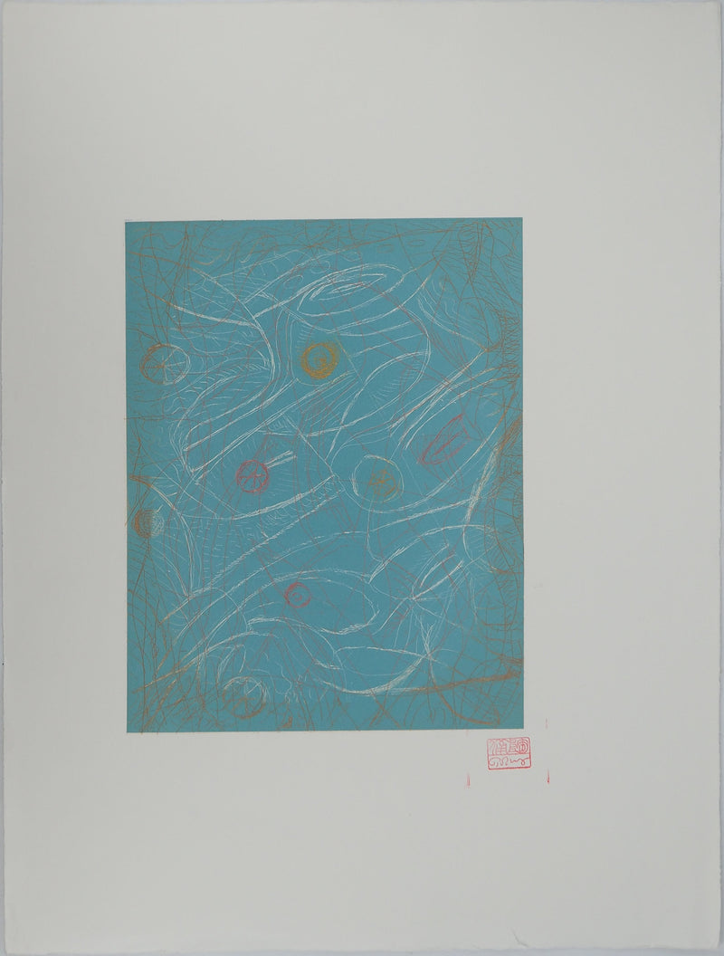 Mark TOBEY : Mélancolie marine, Lithographie originale (vue générale) - Crédit photo : Galerie Art.Paris