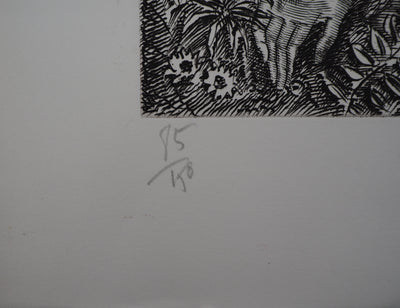 Albert DECARIS : Femme et faune, Gravure originale (photo de détail 7) - Crédit photo : Galerie Art.Paris