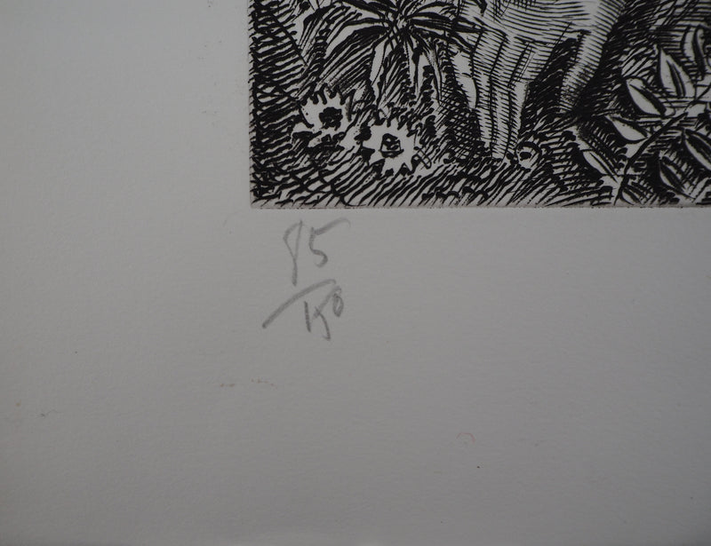 Albert DECARIS : Femme et faune, Gravure originale (photo de détail 7) - Crédit photo : Galerie Art.Paris