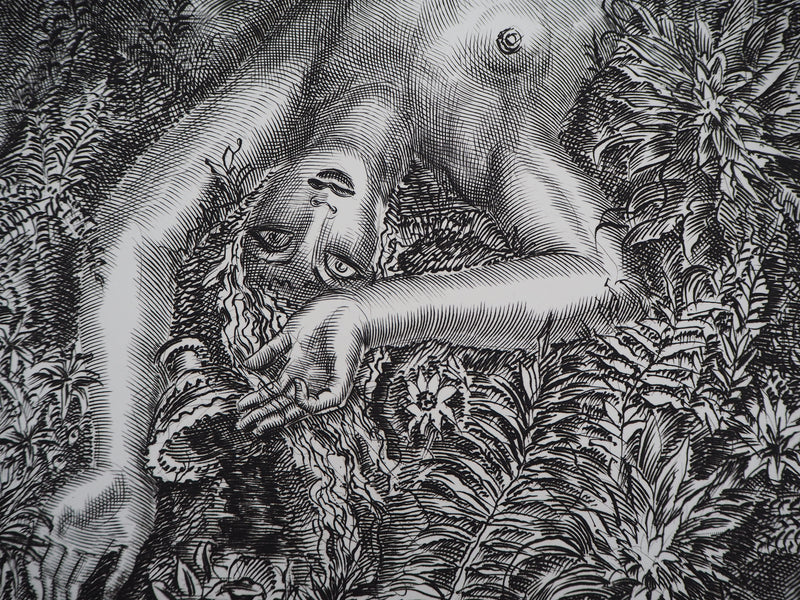 Albert DECARIS : Femme et faune, Gravure originale (photo de détail 4) - Crédit photo : Galerie Art.Paris
