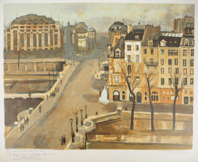 Roger FORISSIER : Paris : La Samaritaine et le Pont-Neuf, Lithographie originale (photo de détail 2) - Crédit photo : Galerie Art.Paris