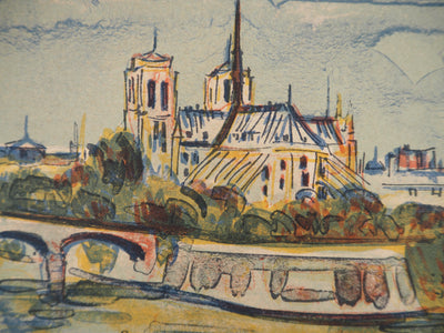 Roger FORISSIER : Vue sur Notre Dame de Paris, Lithographie originale (photo de détail 3) - Crédit photo : Galerie Art.Paris