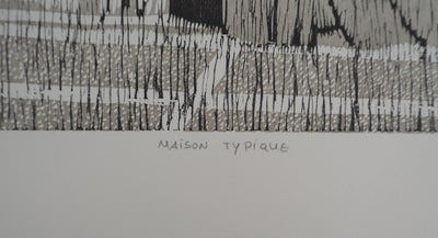 Maria Angeles MERIN : Maison typique, Gravure sur bois originale (photo de détail 6) - Crédit photo : Galerie Art.Paris