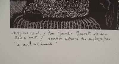 François MARECHAL : Le vieil alchimiste, Gravure sur bois originale (photo de détail 6) - Crédit photo : Galerie Art.Paris