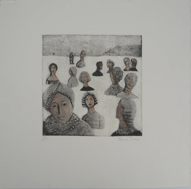 France DUMAS : Etude de visages, Gravure originale (vue générale) - Crédit photo : Galerie Art.Paris