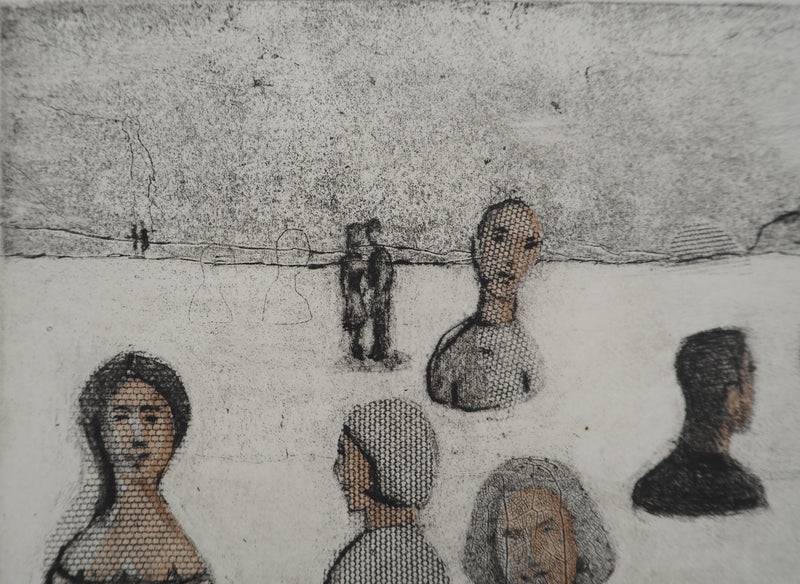 France DUMAS : Etude de visages, Gravure originale (photo de détail 4) - Crédit photo : Galerie Art.Paris