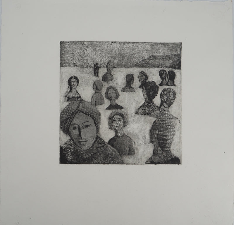 France DUMAS : Etude de visages, Gravure originale (photo de détail 7) - Crédit photo : Galerie Art.Paris