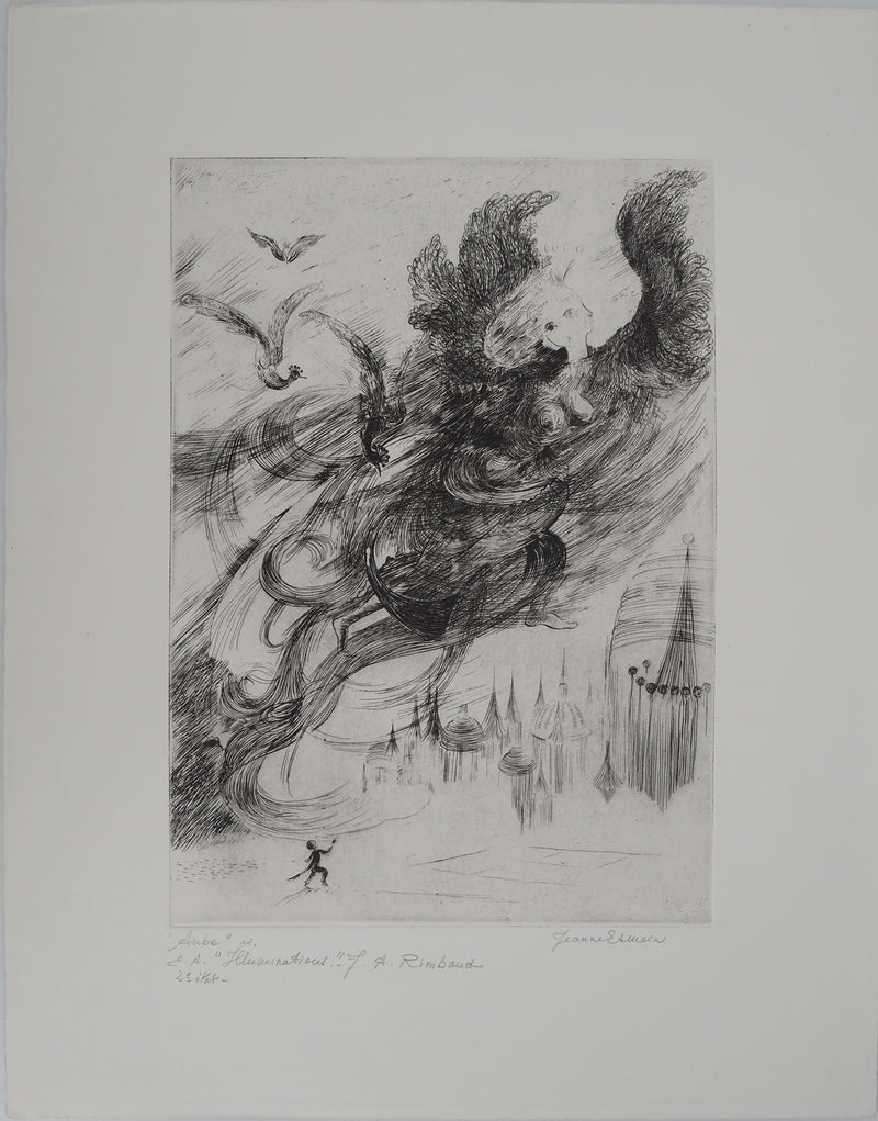 Jeanne ESMEIN : Aube, Gravure originale (vue générale) - Crédit photo : Galerie Art.Paris