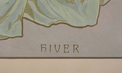 Alfonse MUCHA : Saisons, l'hiver, Lithographie originale signée