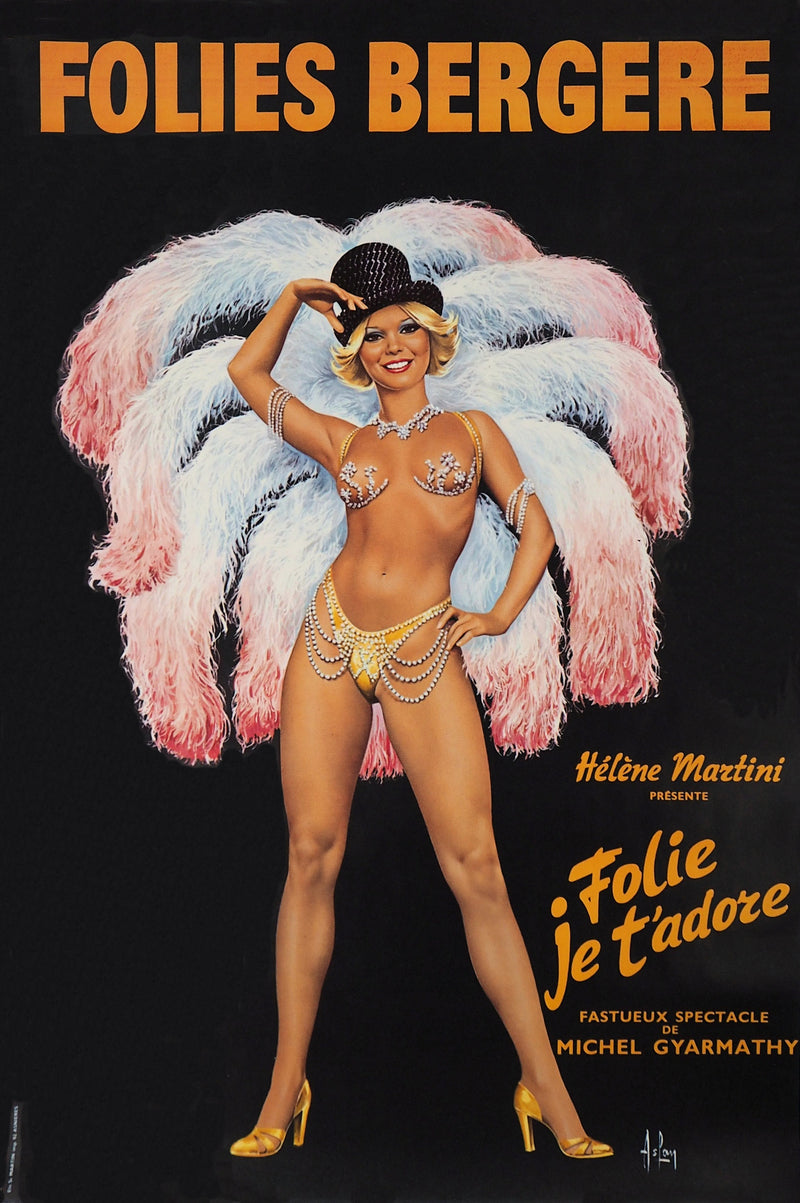 ASLAN : Les Folies Bergères, Folie je t’adore, Affiche originale d&