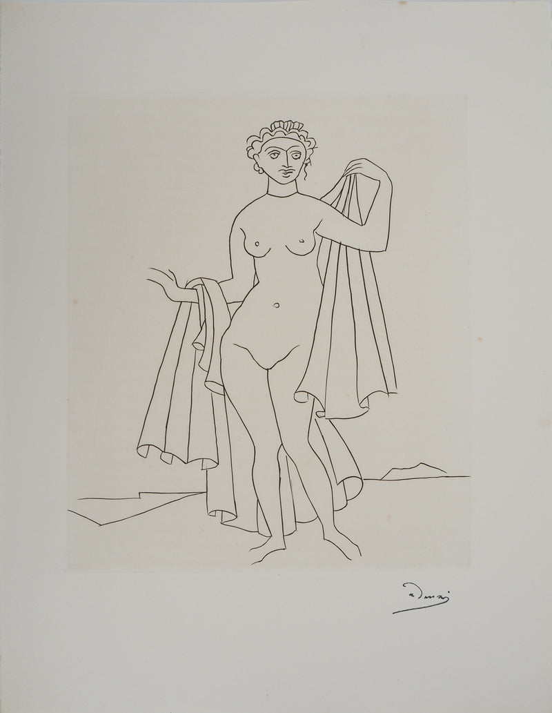 André DERAIN : Jeune femme dévêtue, Gravure originale (vue générale) - Crédit photo : Galerie Art.Paris