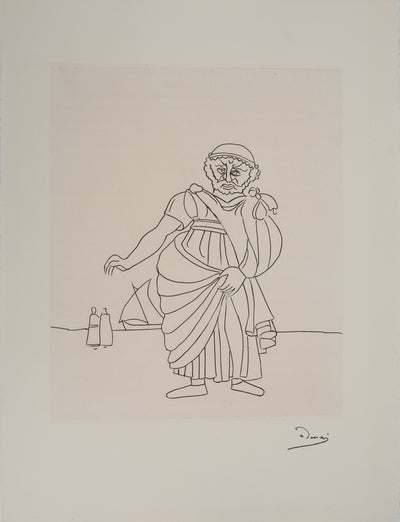 André DERAIN : Le vieil homme sur le port, Gravure originale (vue générale) - Crédit photo : Galerie Art.Paris