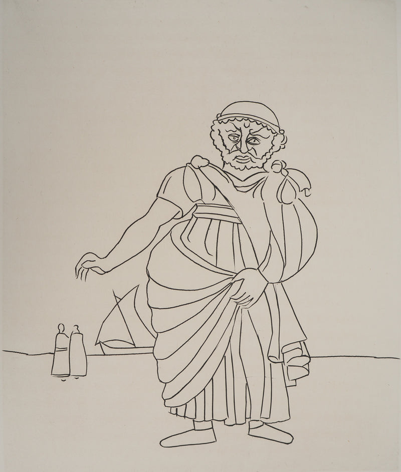 André DERAIN : Le vieil homme sur le port, Gravure originale (photo de détail 3) - Crédit photo : Galerie Art.Paris