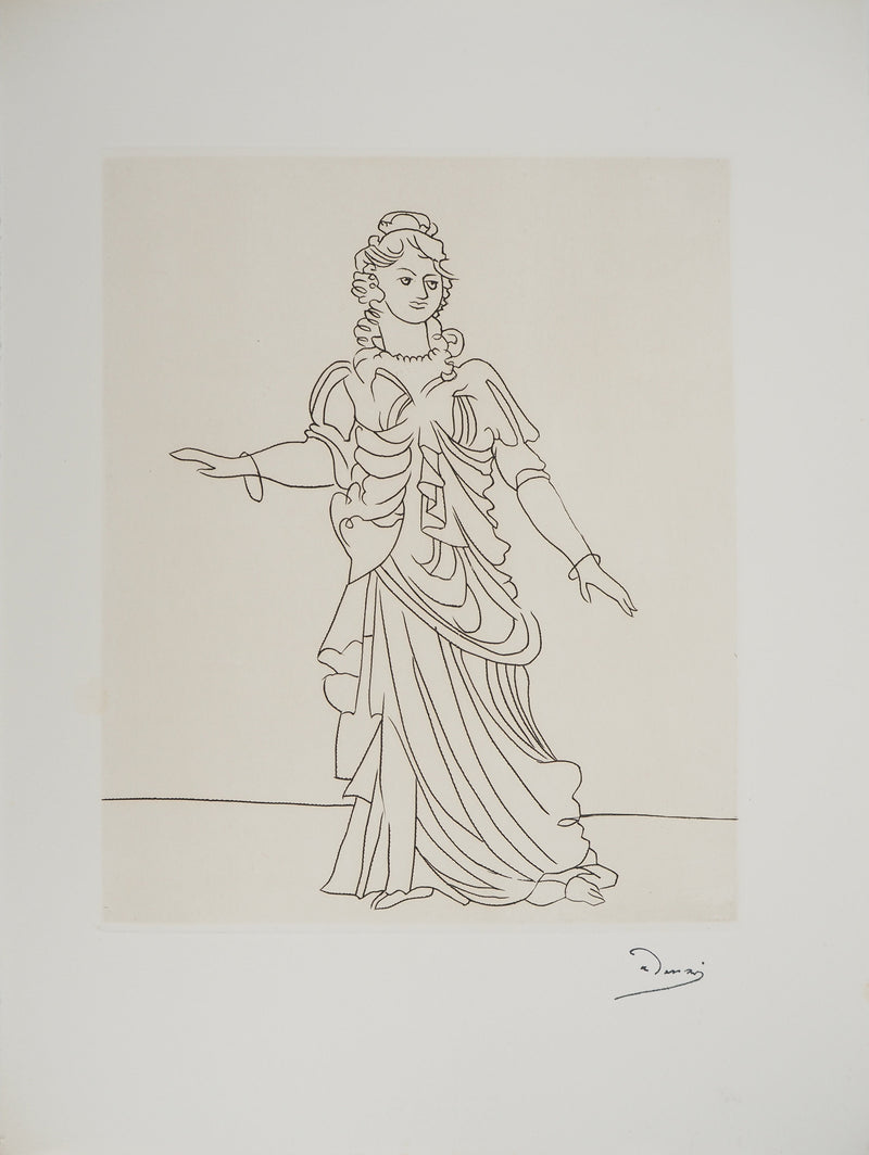 André DERAIN : Actrice sur scène, Gravure originale (vue générale) - Crédit photo : Galerie Art.Paris
