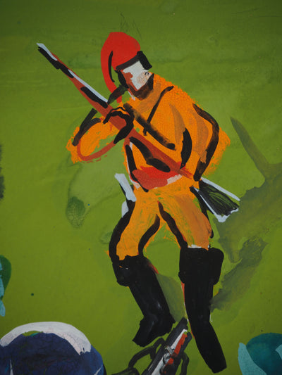 Pierre AMBROGIANI : Les soldats, Gouache originale (photo de détail 4) - Crédit photo : Galerie Art.Paris