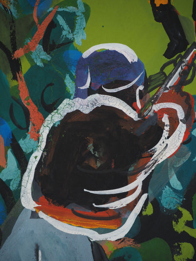 Pierre AMBROGIANI : Les soldats, Gouache originale (photo de détail 5) - Crédit photo : Galerie Art.Paris