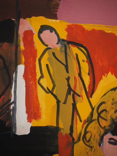 Pierre AMBROGIANI : Femme jouant du piano, Gouache originale (photo de détail 5) - Crédit photo : Galerie Art.Paris