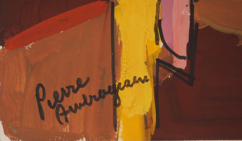 Pierre AMBROGIANI : Femme jouant du piano, Gouache originale (photo de détail 2) - Crédit photo : Galerie Art.Paris