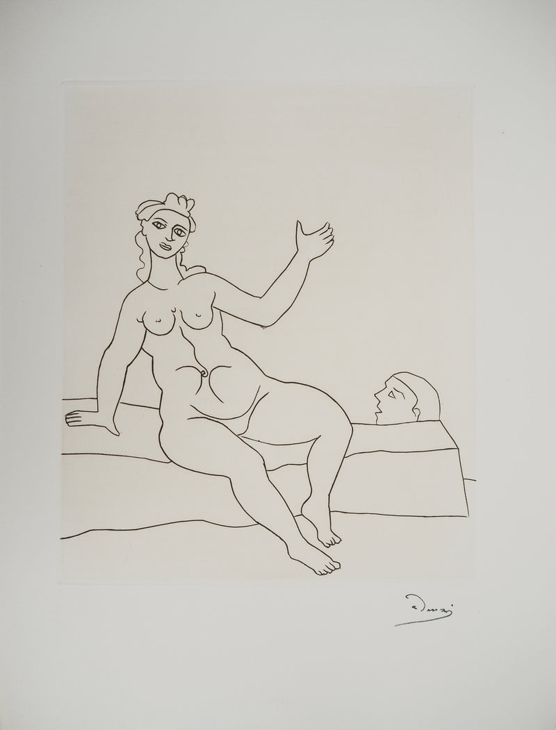 André DERAIN : Grand nu et amant caché, Gravure originale (vue générale) - Crédit photo : Galerie Art.Paris