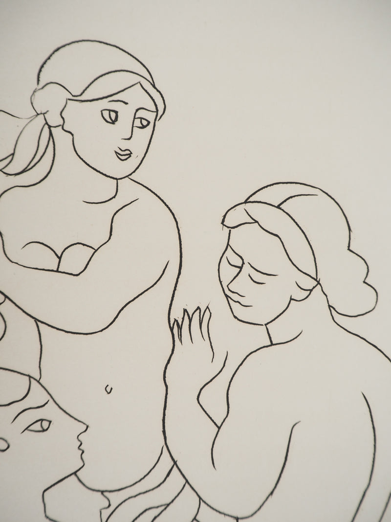 André DERAIN : Au vestiaire : Femmes qui discutent, Gravure originale (photo de détail 4) - Crédit photo : Galerie Art.Paris