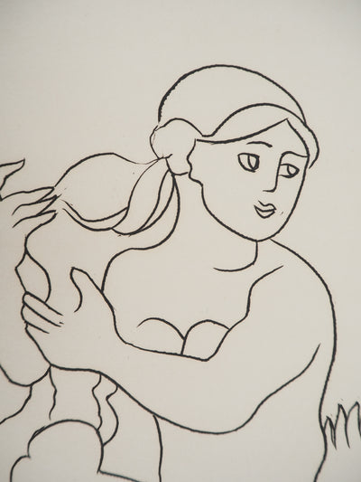 André DERAIN : Au vestiaire : Femmes qui discutent, Gravure originale (photo de détail 5) - Crédit photo : Galerie Art.Paris