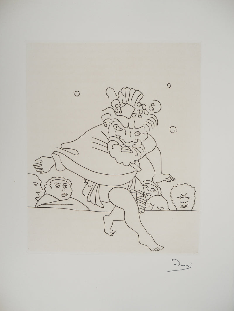 André DERAIN : Le comédien en pleine folie, Gravure originale (vue générale) - Crédit photo : Galerie Art.Paris