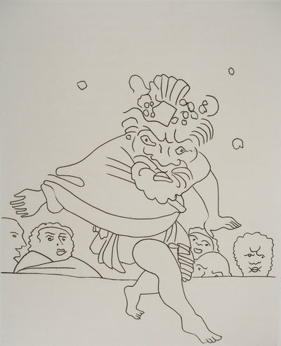 André DERAIN : Le comédien en pleine folie, Gravure originale (photo de détail 4) - Crédit photo : Galerie Art.Paris