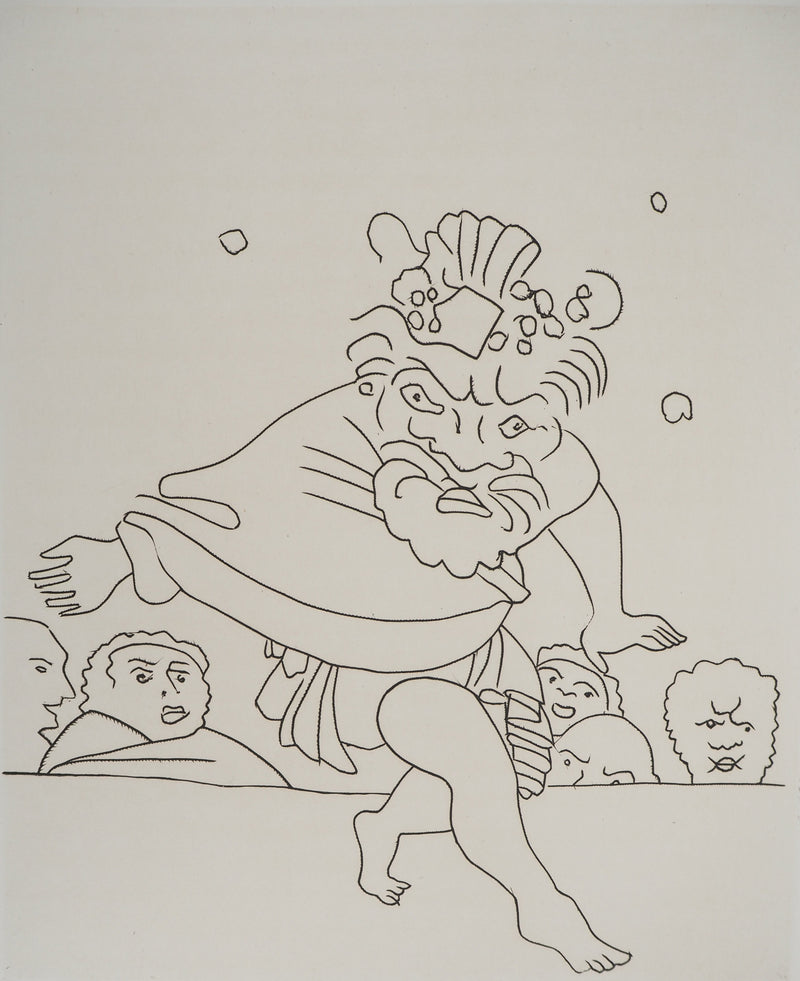 André DERAIN : Le comédien en pleine folie, Gravure originale (photo de détail 4) - Crédit photo : Galerie Art.Paris