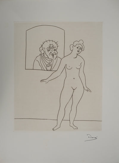André DERAIN : Le vieil homme et la jeune fille, Gravure originale (vue générale) - Crédit photo : Galerie Art.Paris